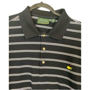 Masters Collection 60s Two Ply Mercerized Golf Polo Shirt Black Striped Mens XXL